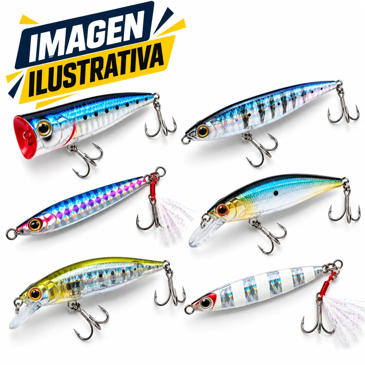 Pack de 6 Señuelos para Pesca de Orilla – Selección Caribe Lures
