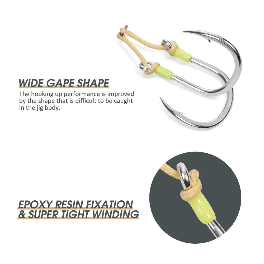 Noeby Heavy Duty Assist Hooks para jigging - Caribe Lures