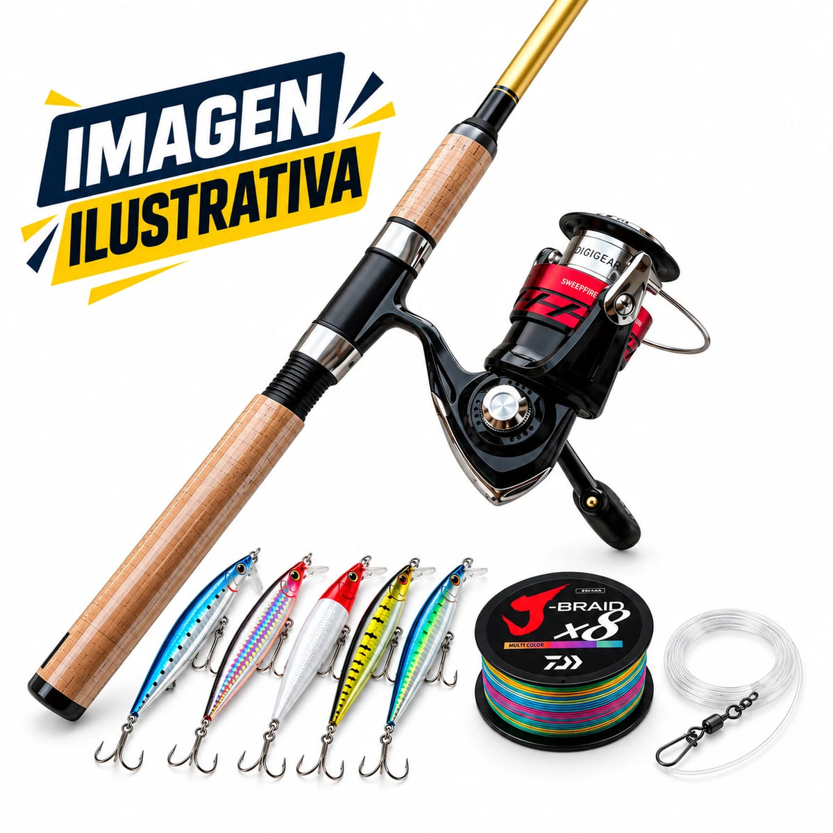 Kit Completo Daiwa Sweepfire – Listo para Pescar