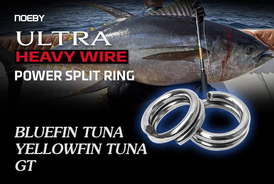 Noeby Ultra Heavy Wire Split Rings para pesca de atún - Caribe Lures