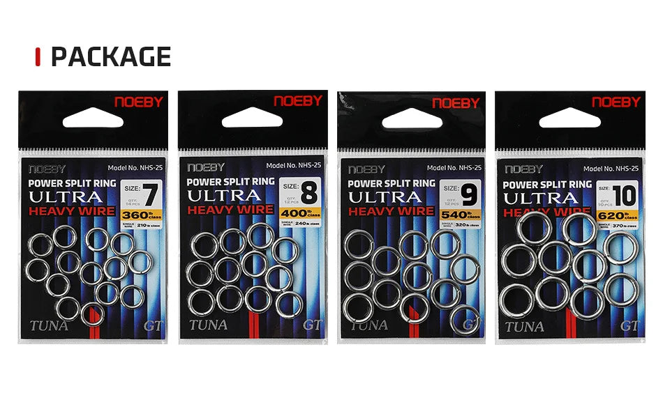 Noeby Ultra Heavy Wire Split Rings para pesca de atún - Caribe Lures